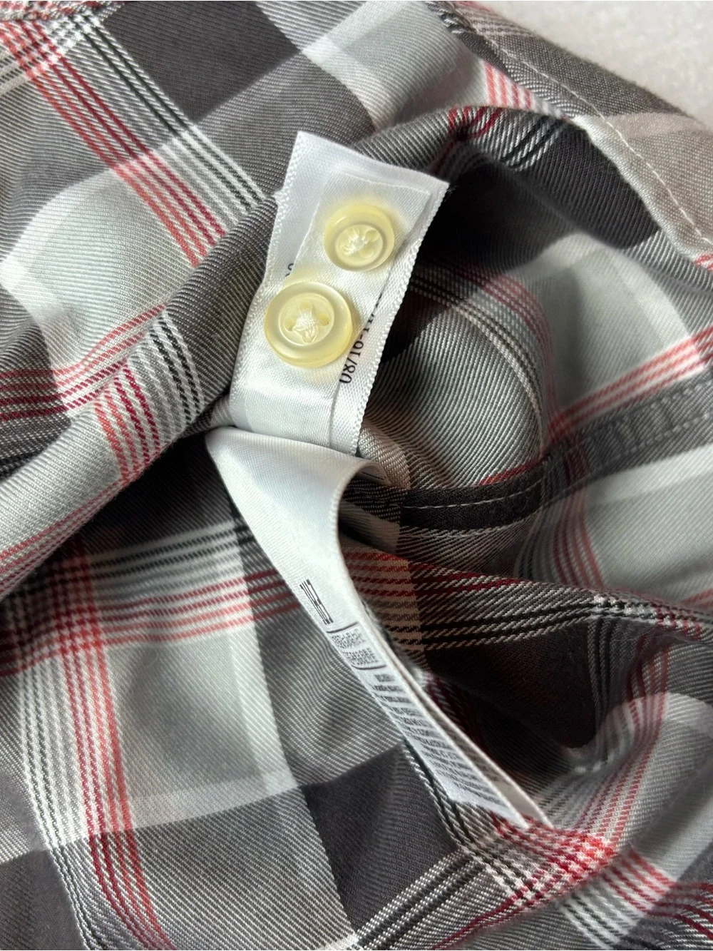 Banana Republic Gray & Red Plaid Button-Down Shirt